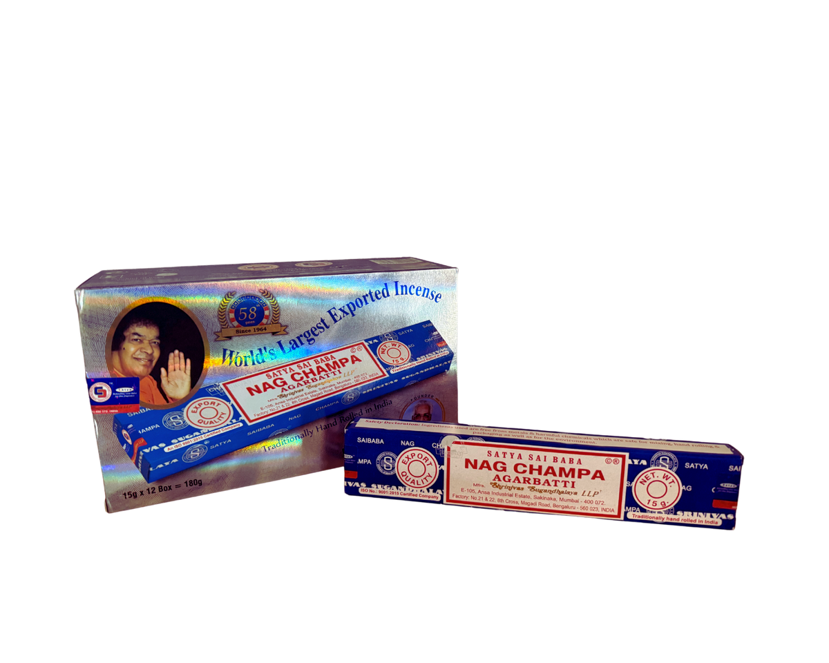 Caja de Satya Sai Baba Nag Champa Agarbatti. 12pz